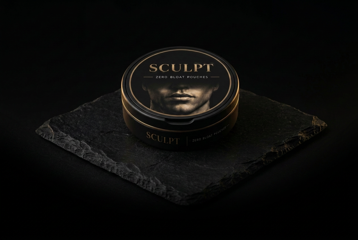 SCULPT Zero Bloat Pouches tin on slate